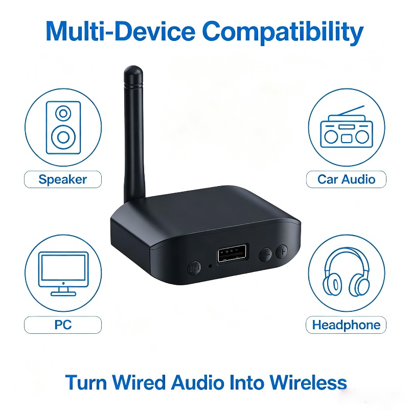 Audio Music Link - Adattatore Audio Wireless Bluetooth 5.0 Ricevitore