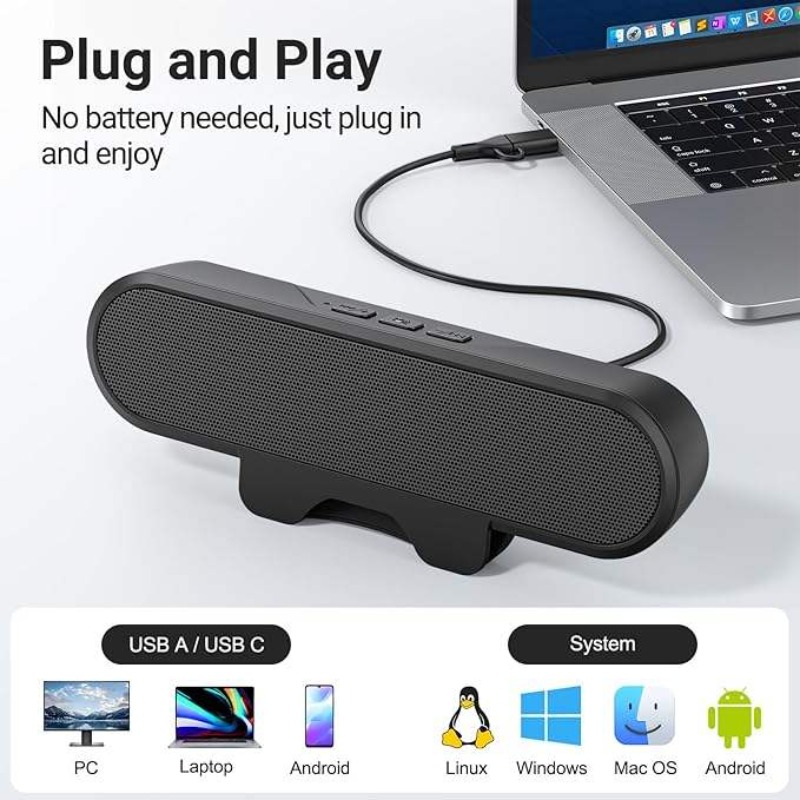 Audio Music Free Online - Soundbar USB portatile clip-on Altoparlante per
